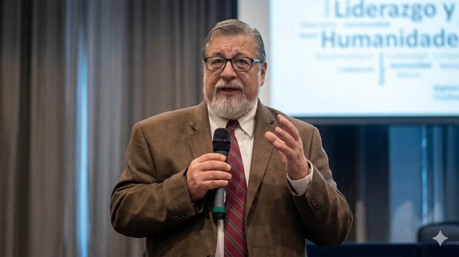 COACH DE LIDERAZGO DANDO UNA CONFERENCIA A EJECUTIVOS