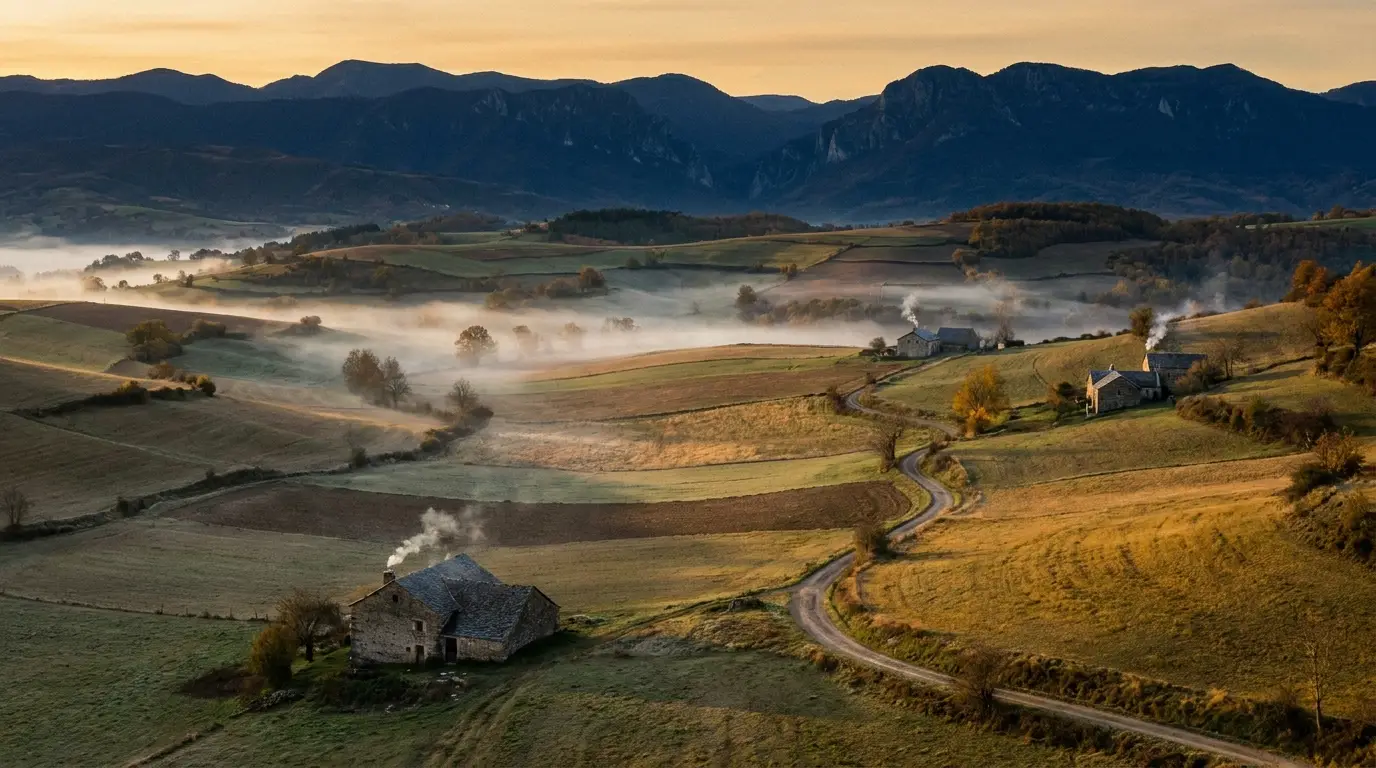 Lecciones desde la Comarca: paisaje pastoral simbolizando liderazgo a escala humana