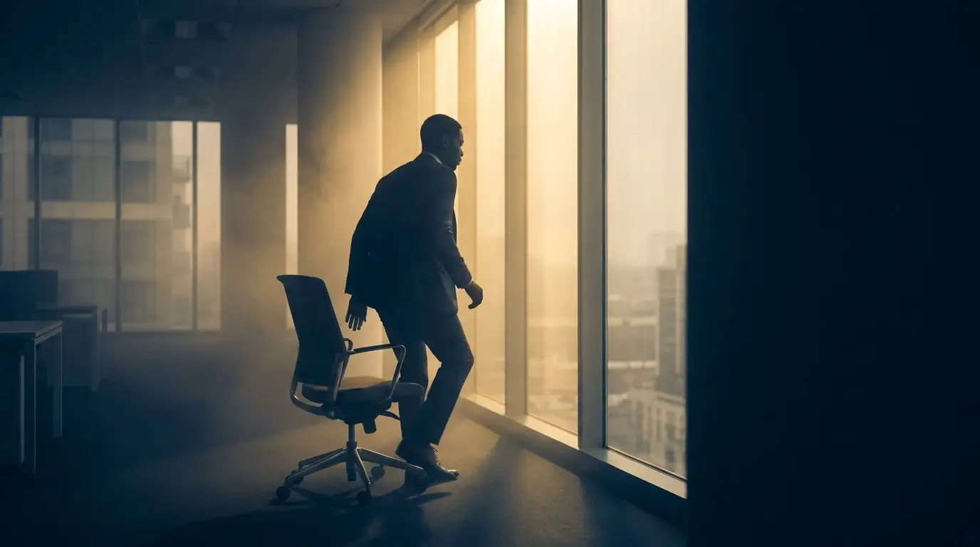 Reinventarnos liderazgo: silueta emergiendo de la niebla, símbolo de transformación personal